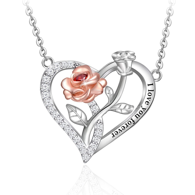Rose Surround Sterling Silver Necklace