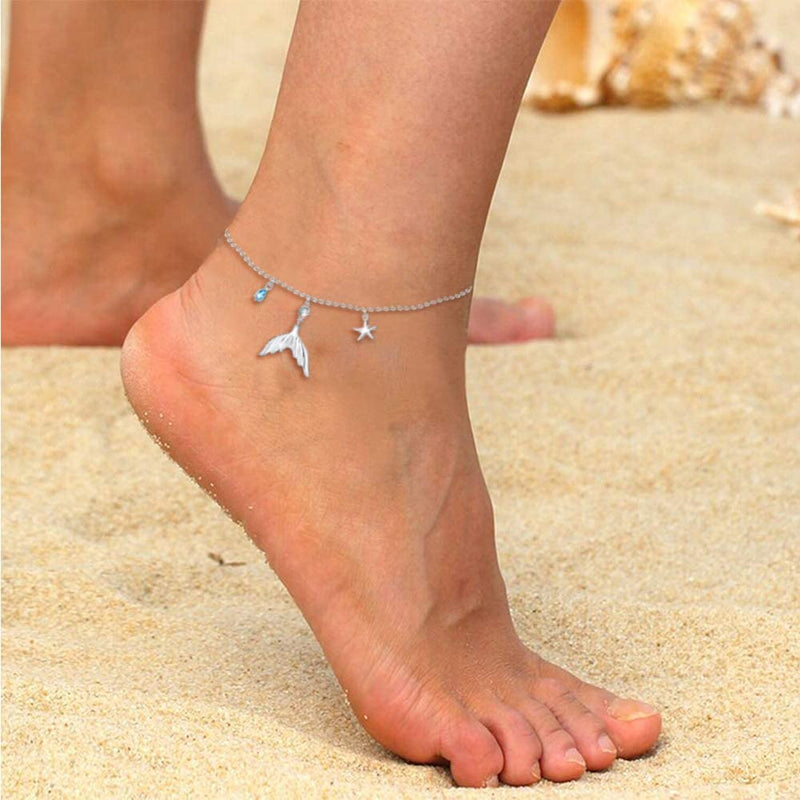 Mermaid Tail Sterling Silver Anklet