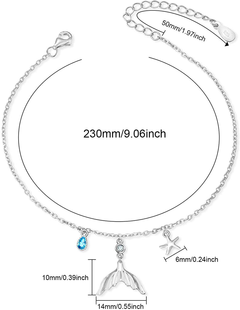 Mermaid Tail Sterling Silver Anklet