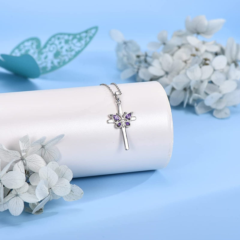 Butterfly Cross Sterling Silver  Necklaces