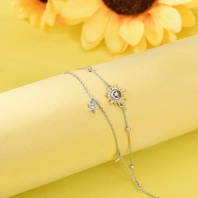 Sun Sterling Silver Anklet