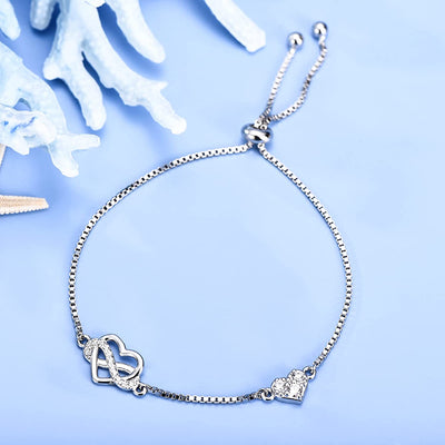 Infinity Heart Sterling Silver Bracelet