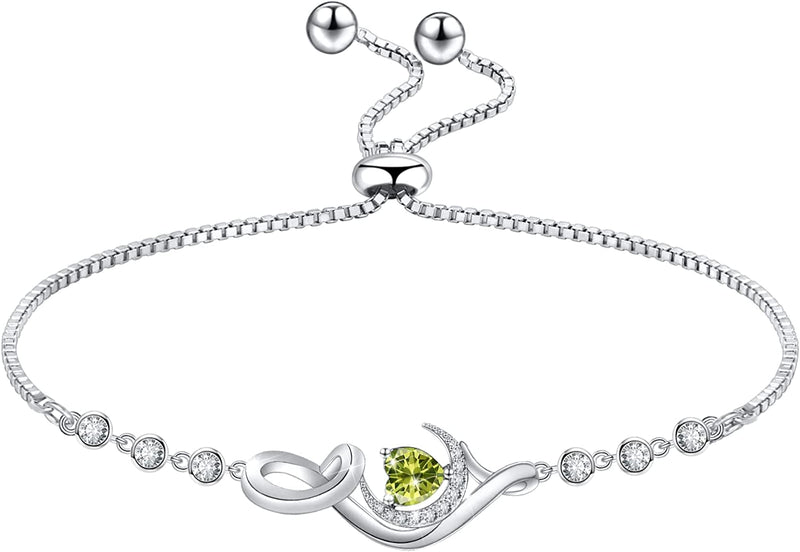 Birthstone Charm Bracelets Sterling Silver