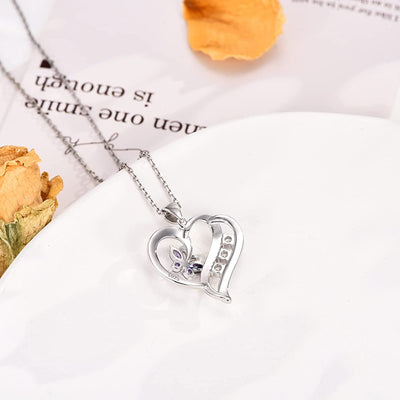 Double Heart Sterling Silver Necklace