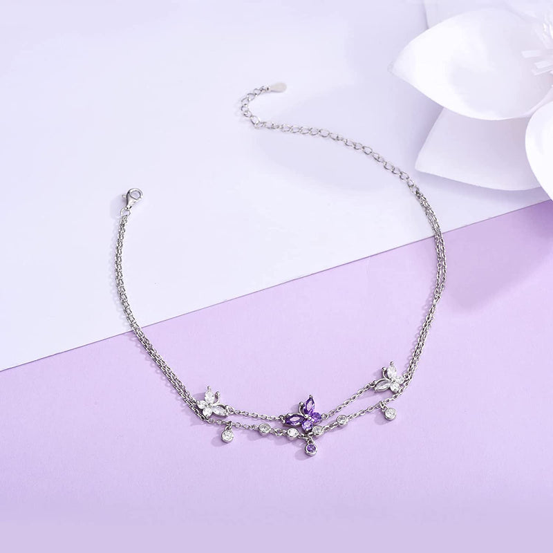 Butterfly Sterling Silver Anklet