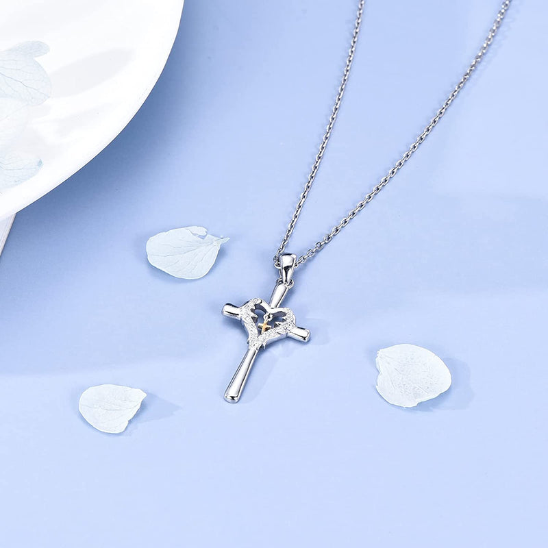Double Cross Sterling Silver Necklace