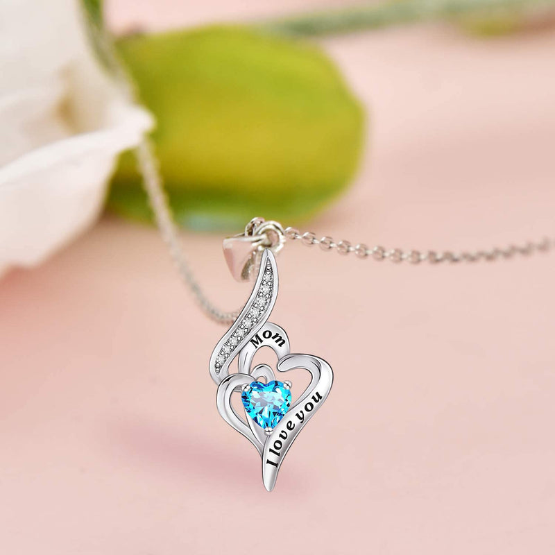 I Love You Mom Sterling Silver Necklace