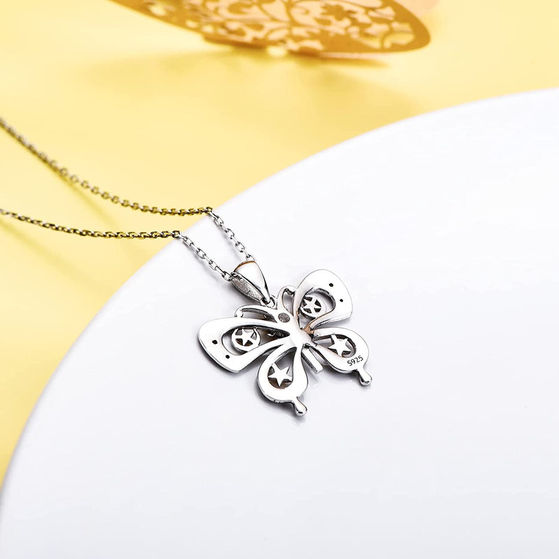 Sunflower Butterfly Sterling Silver Necklace