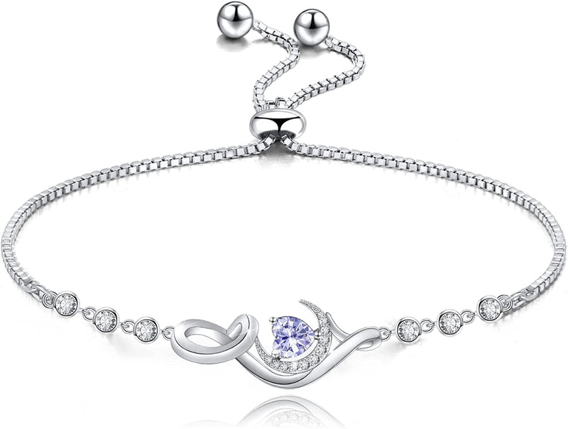 Birthstone Charm Bracelets Sterling Silver