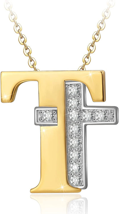 Initial Cross Sterling Silver Necklace