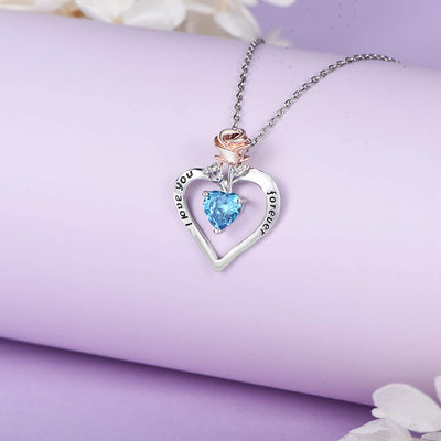 Rose Heart Sterling Slive Necklace