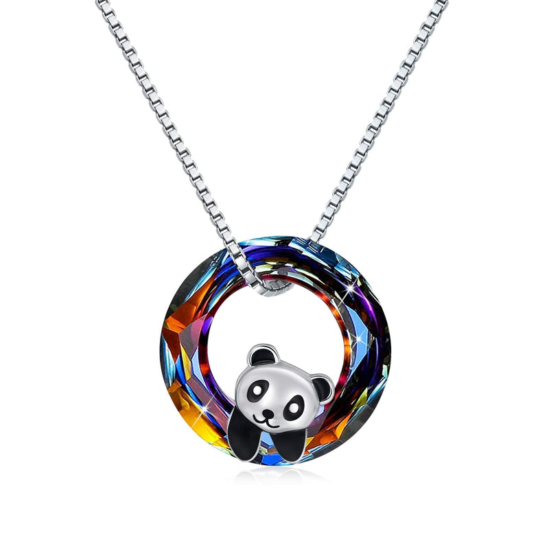 Panda with Crystal Sterling Silver Necklace