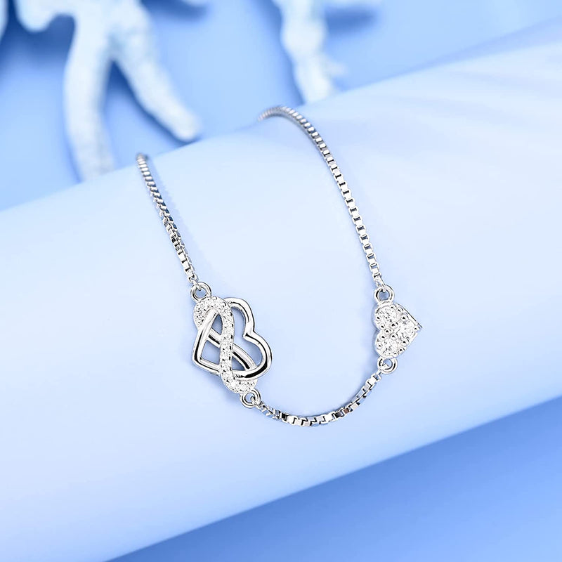 Infinity Heart Sterling Silver Bracelet