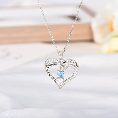 Double Heart Sterling Silver Necklace