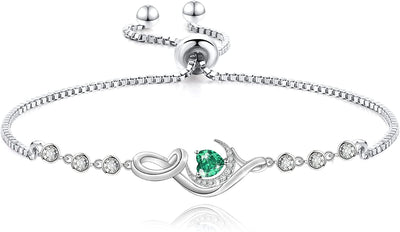 Birthstone Charm Bracelets Sterling Silver