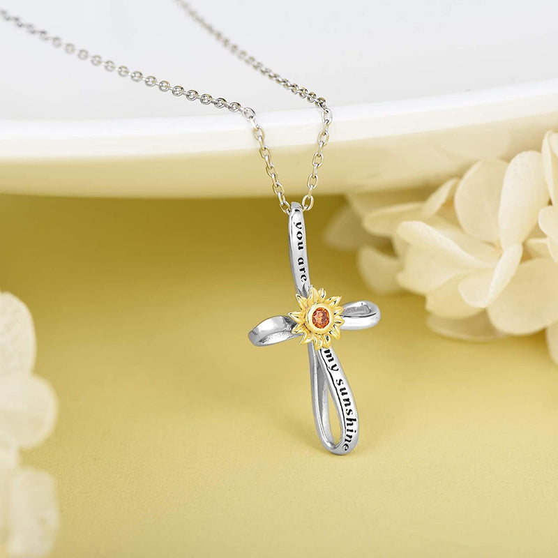 Sunflower Infinity Sterling Silver Necklace