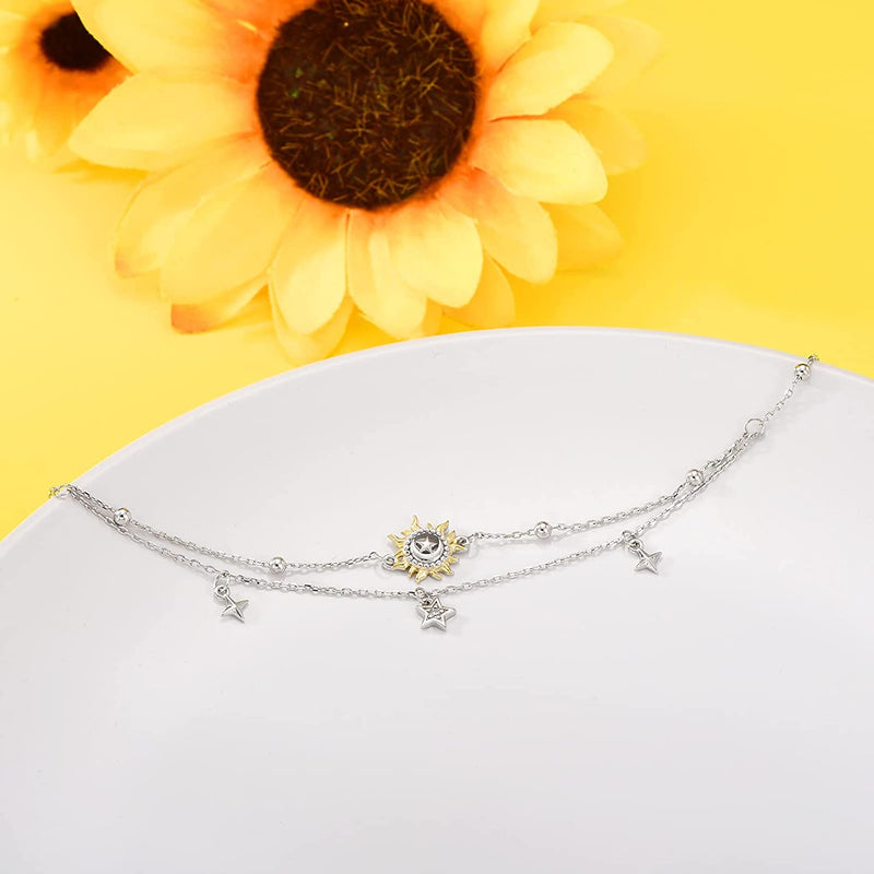 Sun Sterling Silver Anklet