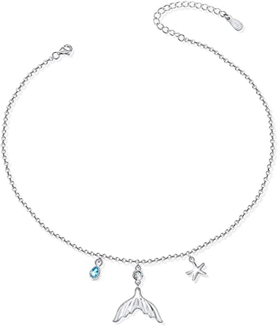 Mermaid Tail Sterling Silver Anklet
