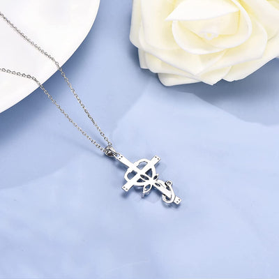 Stethoscope Cross Sterling Silver Necklace