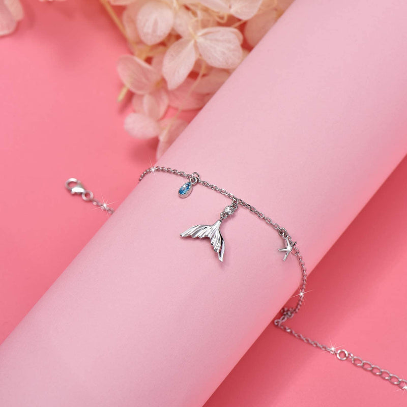 Mermaid Tail Sterling Silver Anklet