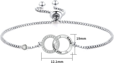 Infinity Circles Sterling Silver Bracelet