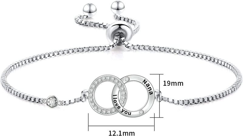 Infinity Circles Sterling Silver Bracelet