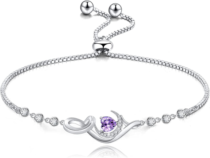 Birthstone Charm Bracelets Sterling Silver