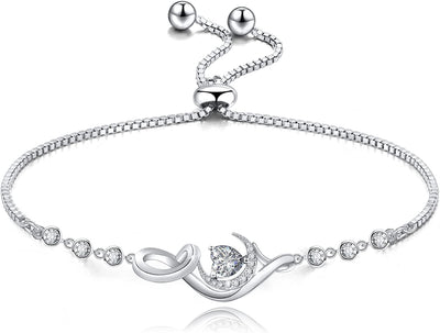 Birthstone Charm Bracelets Sterling Silver