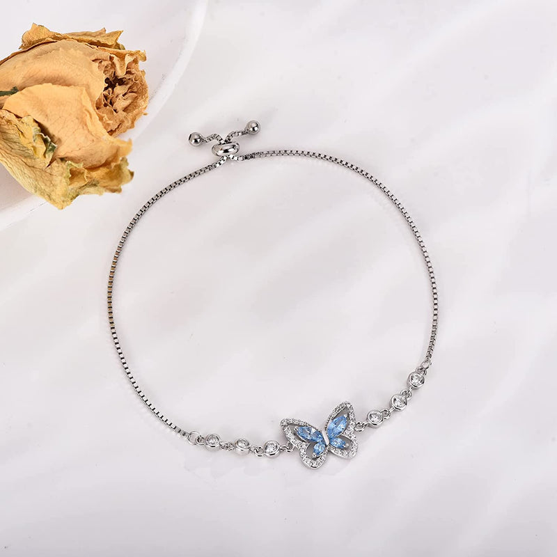 Double Butterfly Sterling Silver Bracelet