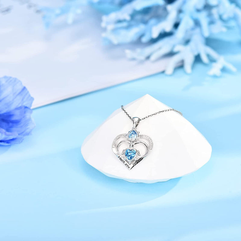 Double Turtle Love Heart Sterling Sliver Necklace