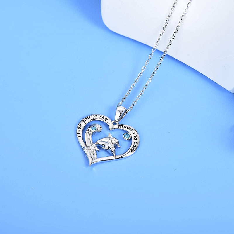 Double Dolphin Sterling Silver Necklace