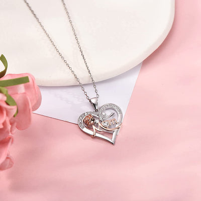 Rose Heart  Sterling Silver Necklace
