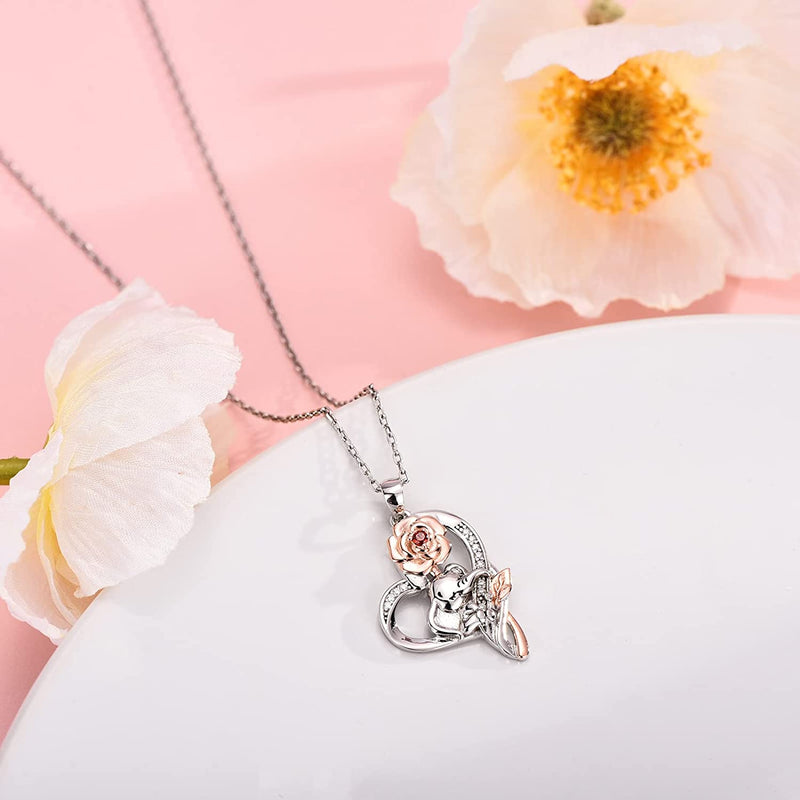 Elephant  Love Heart Sterling Silver Necklaces