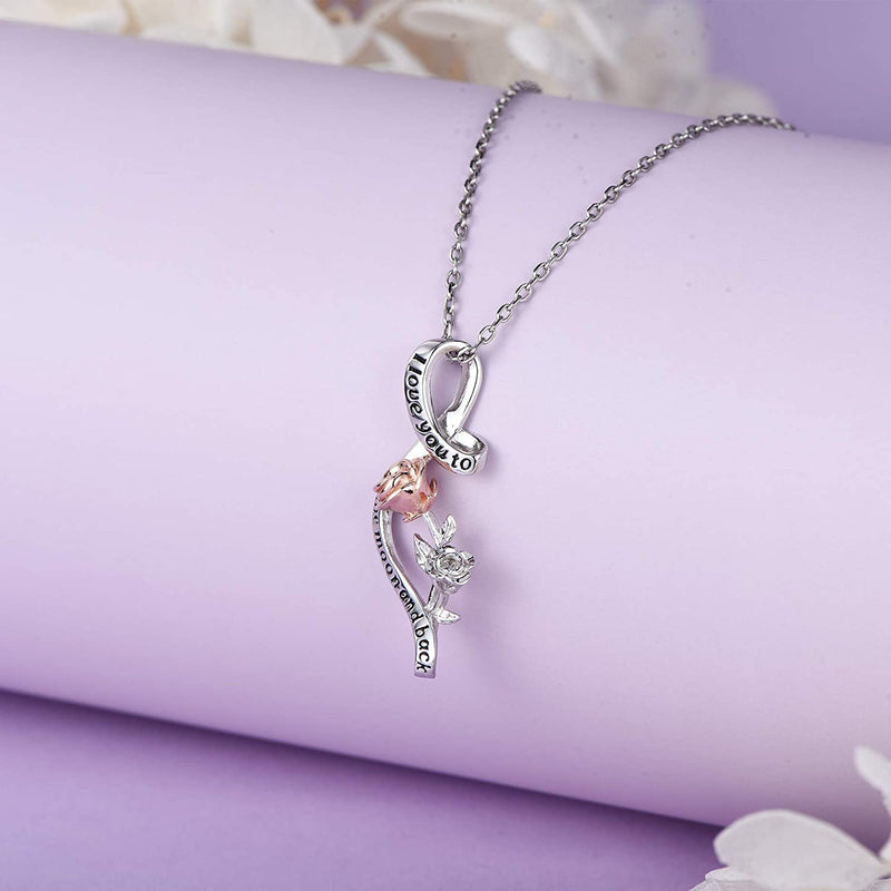 Rose Flower Sterling Silver  Necklace