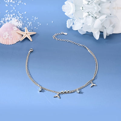 Mermaid Tail Sterling Silver Anklet