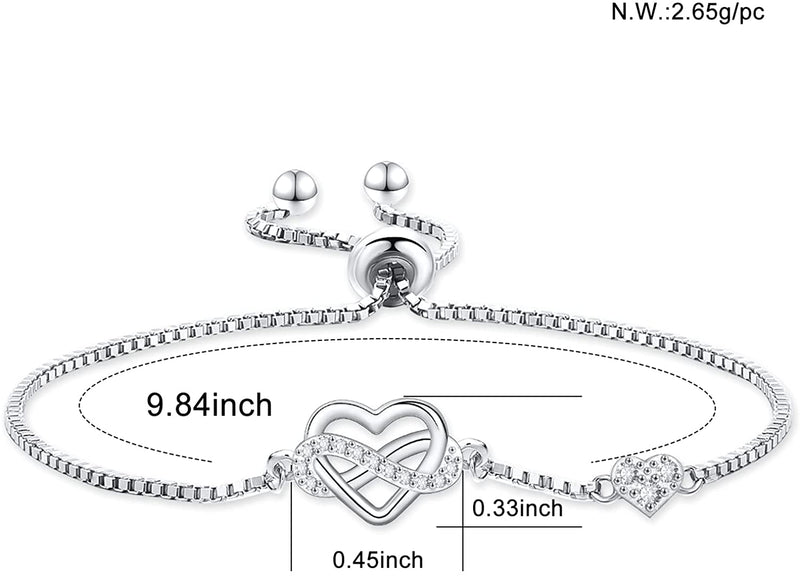 Infinity Heart Sterling Silver Bracelet