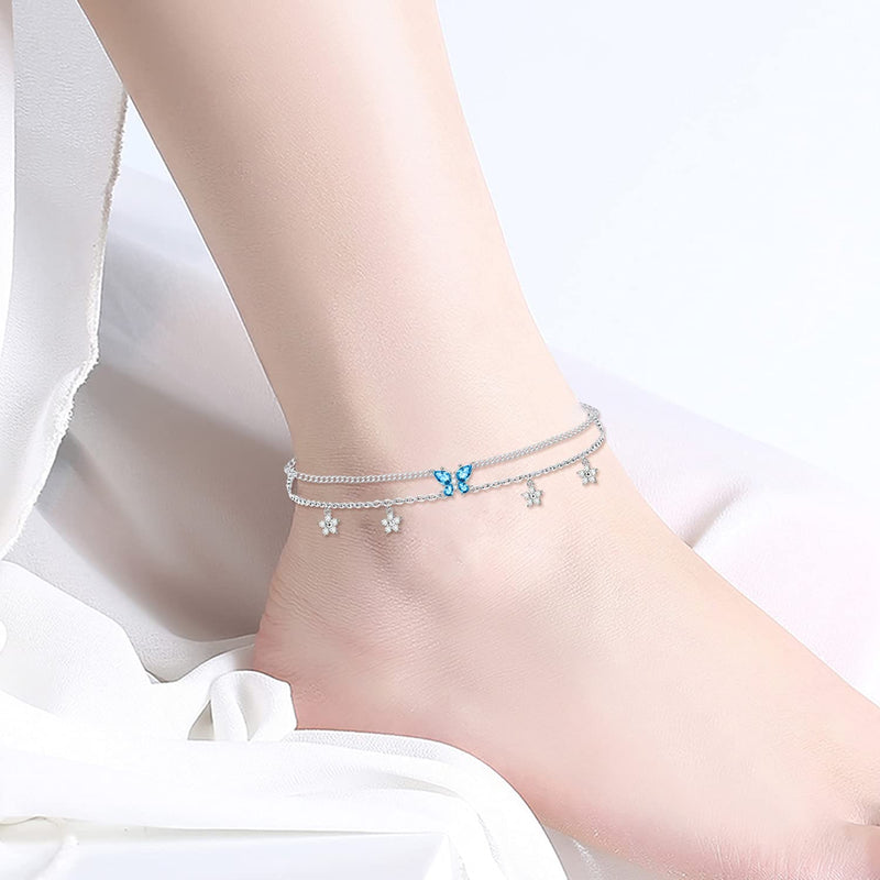 Butterfly Sterling Silver Anklet