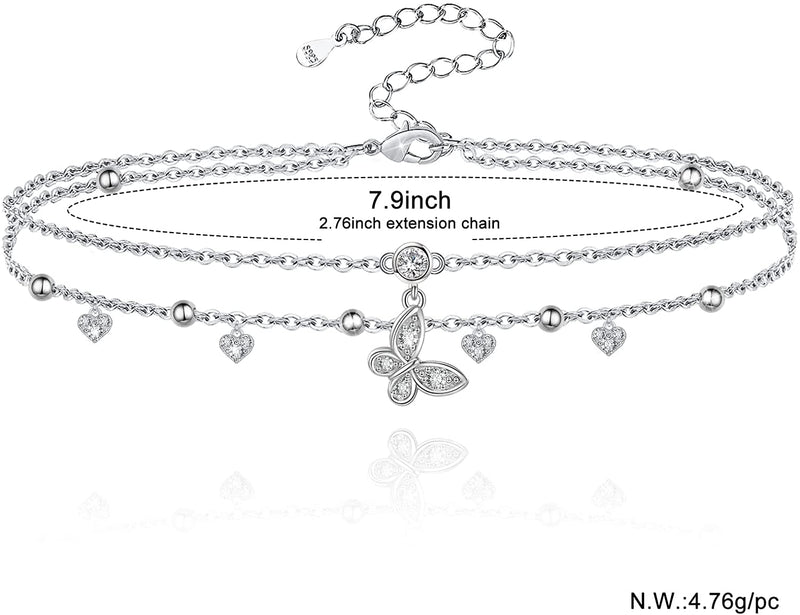 Double Layered Butterfly Sterling Silver Bracelet