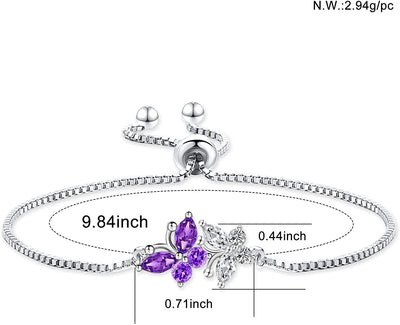 Double Butterfly Sterling Silver Bracelet