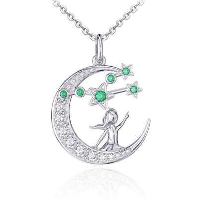 Zodiac Taurus 12 Constellation Birthstone Necklace Sterling Silver