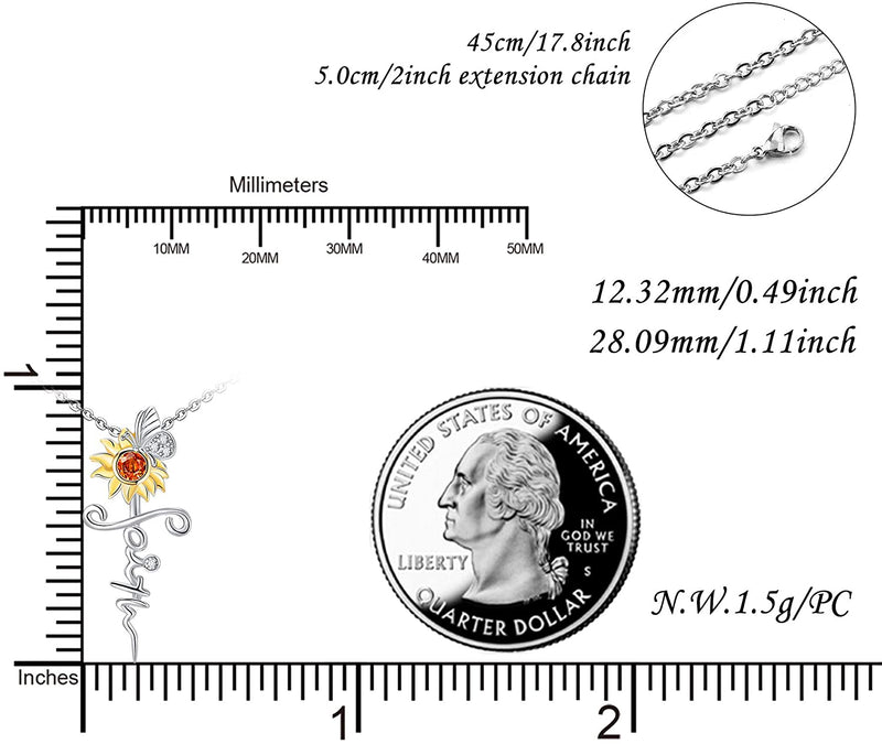 Faith Sunflower Butterfly Cross Sterling Silver Necklace