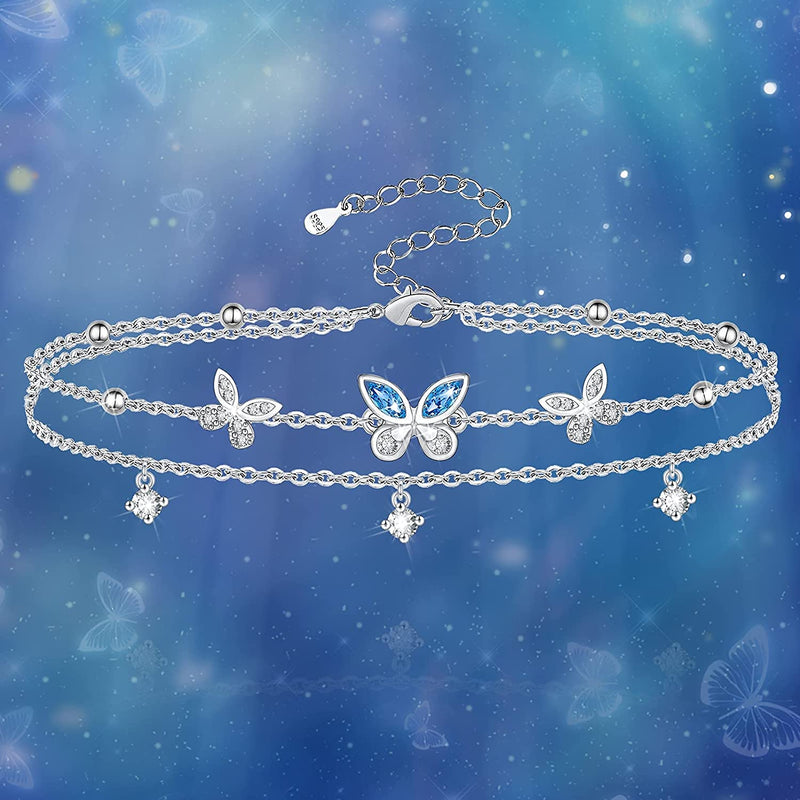 Butterfly Sterling Silver Anklet