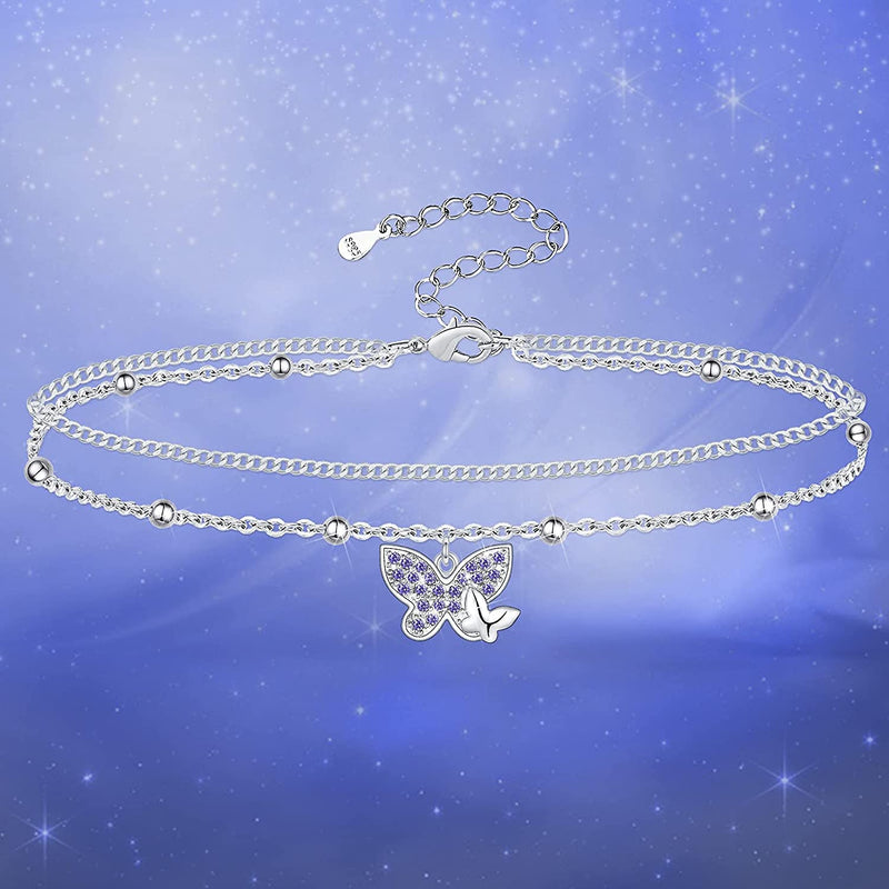 Butterfly Sterling Silver Anklet