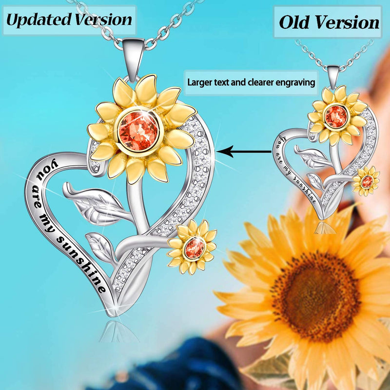 Double Sunflower Sterling Silver Necklace