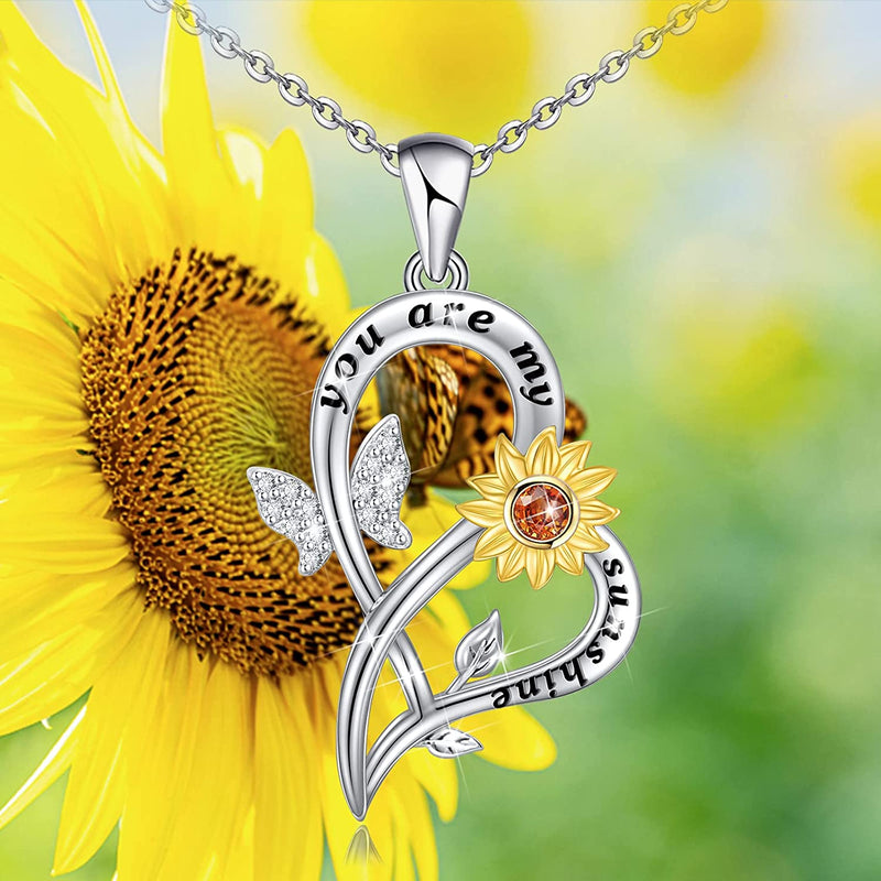 Sunflower Sterling Silver Necklace