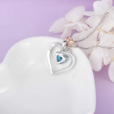 Rose Heart Sterling Slive Necklace