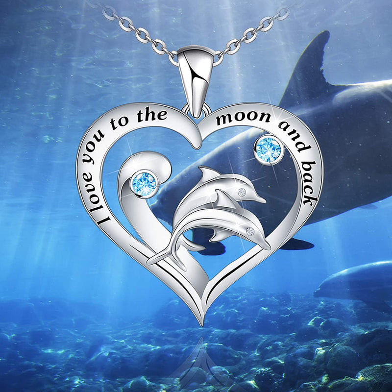 Double Dolphin Sterling Silver Necklace