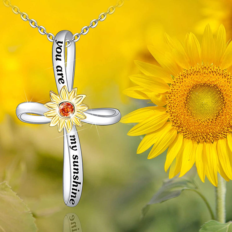 Sunflower Infinity Sterling Silver Necklace