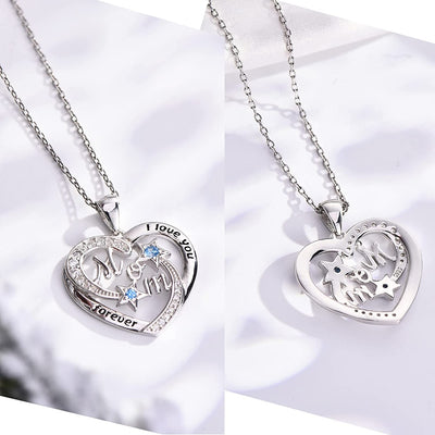 Mom Heart Sterling Silver Necklace