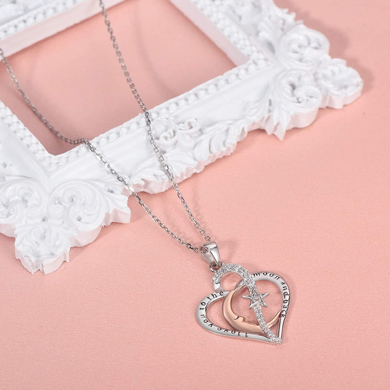 Moon Heart Sterling Silver Necklace